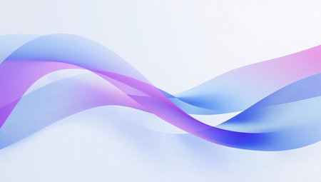 Abstract background with blue and purple wavy lines. Vector illustration.の素材