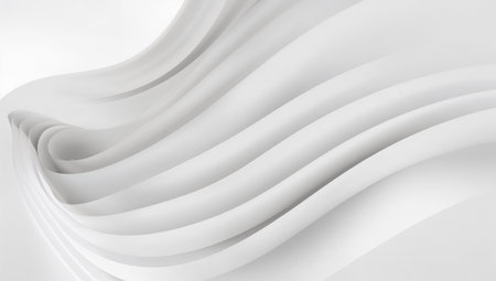 Abstract white background with curved lines. 3d rendering, 3d illustration.の素材