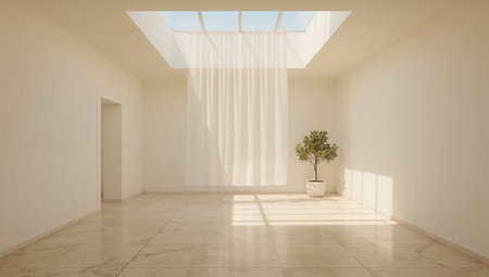 interior of modern bright interiors apartment 3D rendering computer generated imageの素材