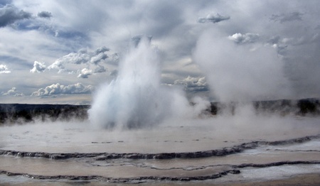 Midway geyser Yellowstoneの写真素材