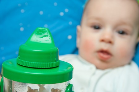 Glass for feeding of the kidの写真素材