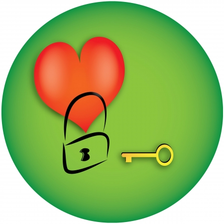 Heart with key and lockのイラスト素材