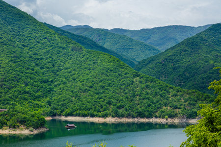 mountain river viewの写真素材