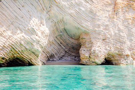 Beautiful sea landscape, View of coastline with rocks and beaches, Corfu island, Greece.