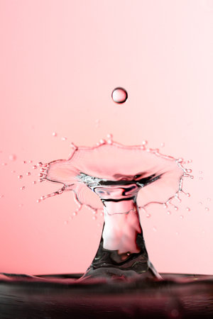 Water Drop with Ripples on water surfaceの写真素材