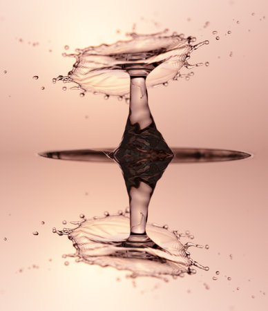 Water Drop with Ripples on water surfaceの写真素材