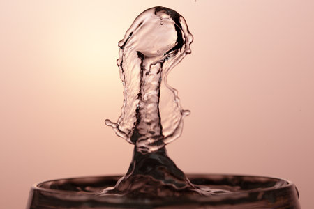 Water Drop with Ripples on water surfaceの写真素材