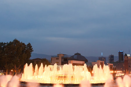 Palau Nacional Palau Nacional (National Palace) in Barcelonaのeditorial素材