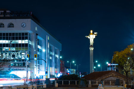 night lights of Sofia city centre architecture, famous buildings, Bulgaria