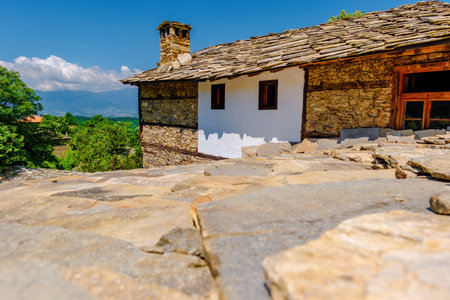 Mountain village of Leshten in Rhodope mountains, Bulgariaの写真素材