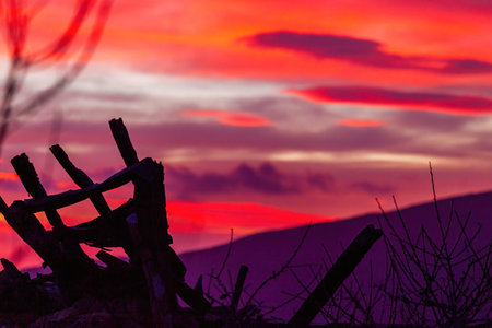 Stunning sky colours on sunrise, colorfull skyの写真素材