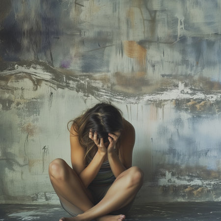 Mental health - depression, loneliness, stress, problemsの写真素材