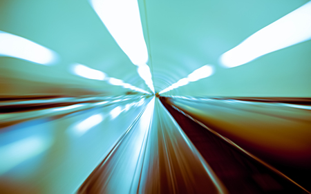 blurred dynamic burst light lines coming out from center of imageの写真素材