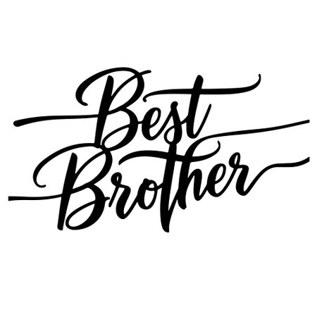 Best brother. Hand drawn vector lettering isolated on white background.のイラスト素材