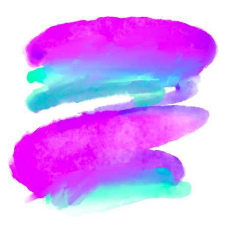 watercolor brush stroke, digit draw design, isolated textures, white backgroundの写真素材