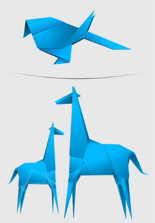 Origami animalsのイラスト素材