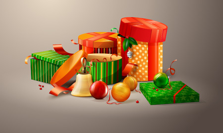 Christmas and Santa present illustrationのイラスト素材