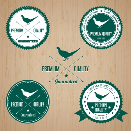 Animal Pheasant badge - editable vectorのイラスト素材