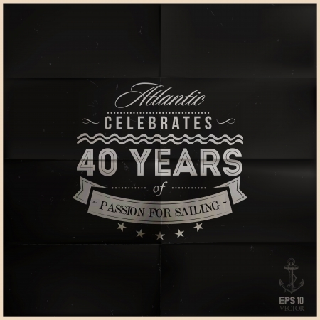 folded black sailing anniversary badgeのイラスト素材