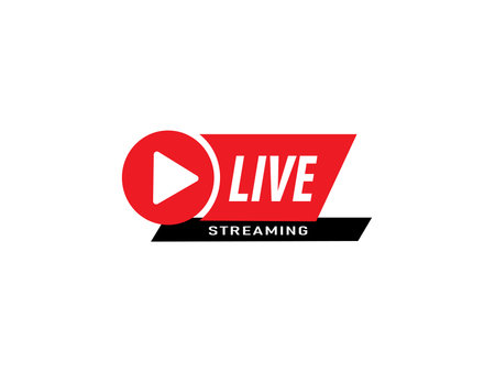 Live streaming icon logo design vector template. Live stream logo design.のイラスト素材