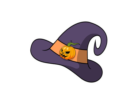 Halloween Pumpkin Witch Hat Illustrationのイラスト素材