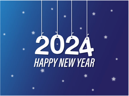 Happy New Year 2024 Celebration Background Colorful Vectorのイラスト素材