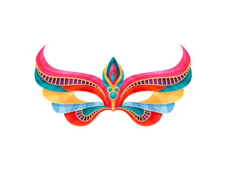 Mardi gras mask. Colorful carnival mask isolated on white background.のイラスト素材