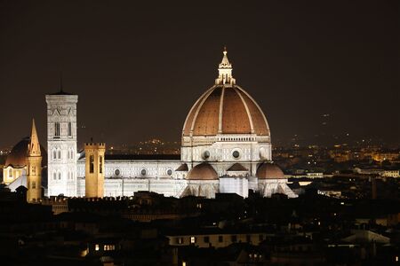 Florence Cathedral in the nightのeditorial素材