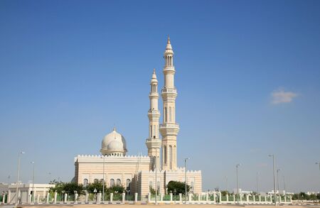 Modern Mosque on Blue Skyの写真素材