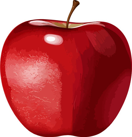 Illustration of a Red Apple Isolated on a White Background.のイラスト素材