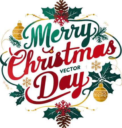 Merry Christmas and Happy New Year. Greeting card. Vector illustrationのイラスト素材