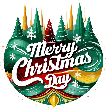 Merry Christmas and Happy New Year greeting card. Vector illustration.のイラスト素材