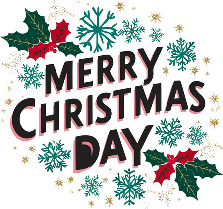 Merry Christmas and Happy New Year. Greeting card design.のイラスト素材