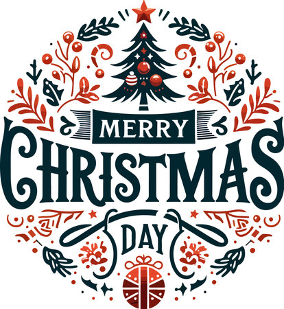Merry Christmas and Happy New Year Greeting Card. Vector illustrationのイラスト素材