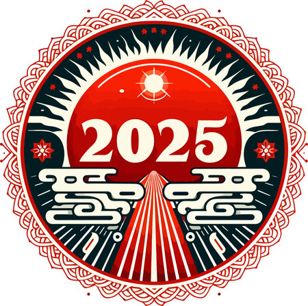 Happy New Year 2015. Chinese New Year of the Pig. Vector illustration.のイラスト素材