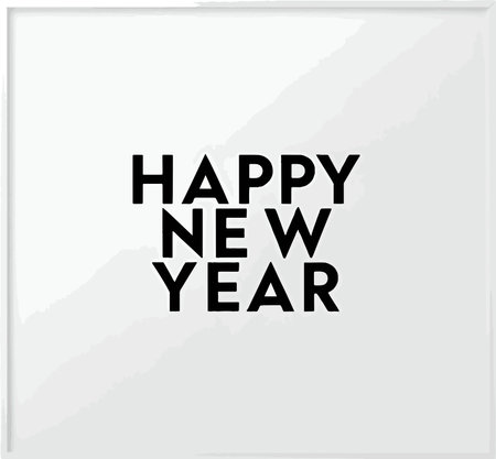 Happy New Year text on white background. Vector illustration for your designのイラスト素材