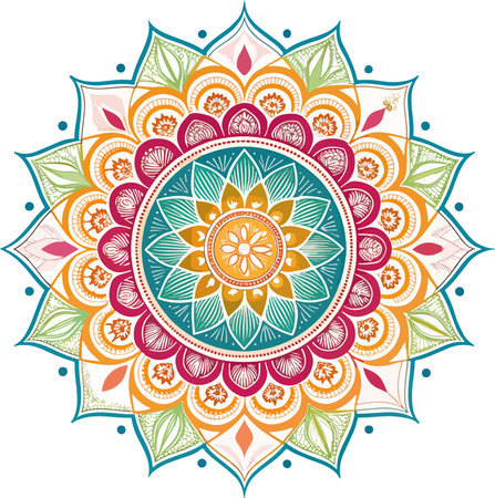 Ornament beautiful card with mandala. Geometric circle element made in vectorのイラスト素材
