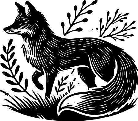 Wild Animals.Fox.Vector illustration ready for vinyl cutting.T-shirt design.のイラスト素材