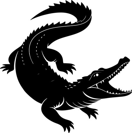Crocodile.Vector illustration ready for vinyl cutting. Isolated on white backgroundのイラスト素材