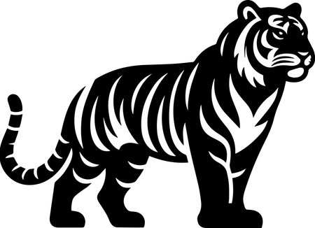 Tiger.Vector illustration ready for vinyl cutting.Isolated on white backgroundのイラスト素材
