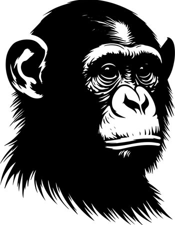 Chimpanzee. Animals.Vector illustration ready for vinyl cutting.のイラスト素材