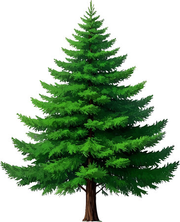 Pine tree isolated on white background. EPS 10 vector file includedのイラスト素材