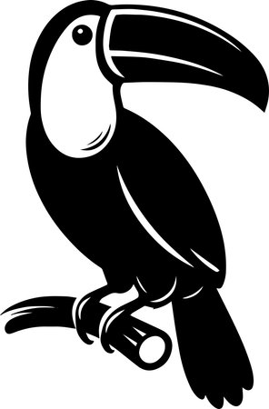 Toucan.Tropical Birds.Vector illustration ready for vinyl cutting.のイラスト素材