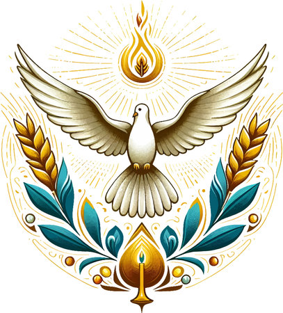 Heraldic emblem with eagle and laurel wreath, vector illustrationのイラスト素材