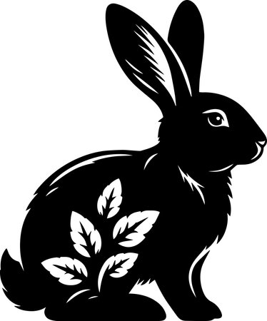 Rabbit.Vector illustration ready for vinyl cutting.EPS 10のイラスト素材