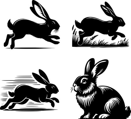 Rabbits.Easter Bunny.Vector illustration ready for vinyl cutting.のイラスト素材