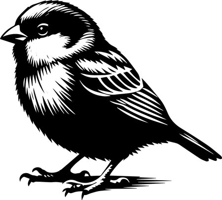 Bullfinch.Tribal Birds.Vector illustration ready for vinyl cutting.のイラスト素材