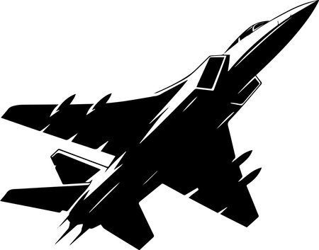 Vector illustration of a military jet.のイラスト素材