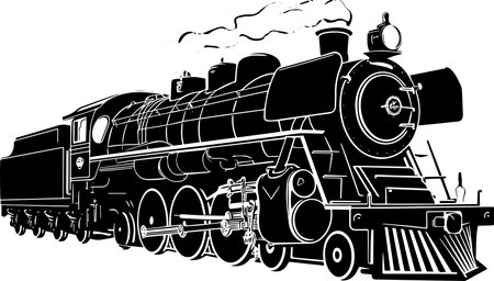 Steam Locomotive.Vector illustration ready for vinyl cutting.\""のイラスト素材