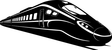High-speed train.Vector illustration ready for vinyl cutting and tattooing.のイラスト素材